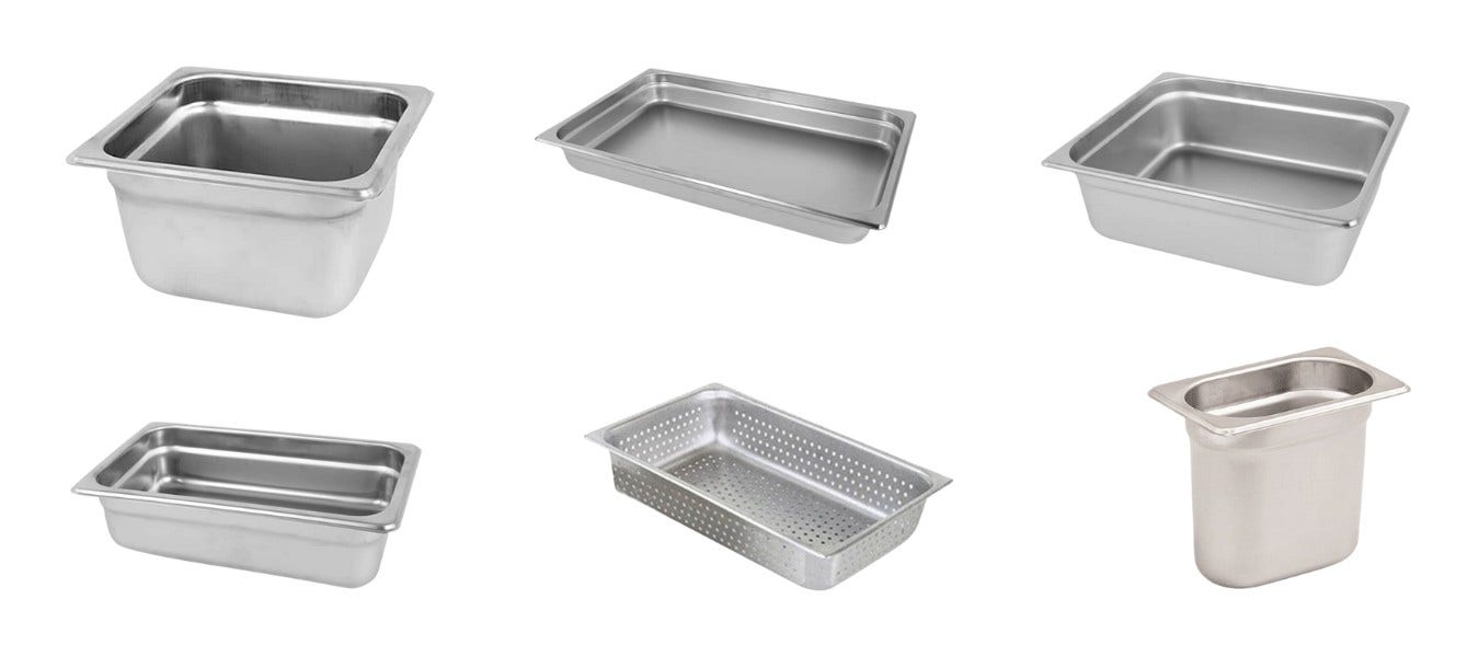 Anti-Jam Stainless Steel Food Pans