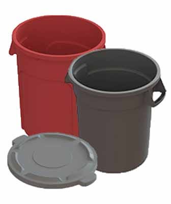 Round Trash Containers