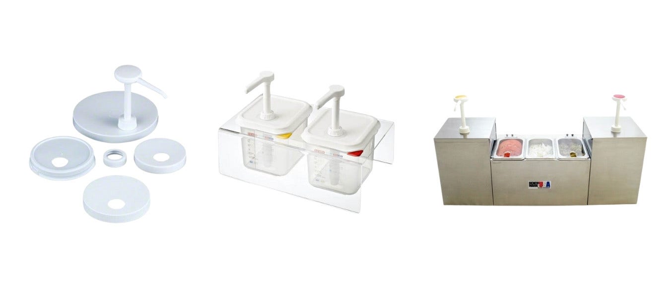 Rail System For Syrups  Toppings Or Condiments