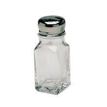 Winco G-109 2 oz. Square Glass Salt and Pepper Shaker With Chrome-Plated Cap | Case of 12