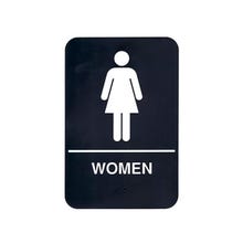S69B-5BK Women Wall Sign with Braille 6" x 9"