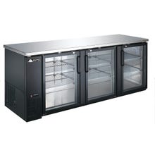 Berg BBB-9028G Stainless Steel Top Black Back Bar Cooler with Glass Doors 90-1/2"W
