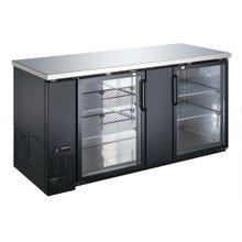 U-Star USBB-6928G Stainless Steel Top Back Bar Cooler with Glass Doors 69-1/8"W 