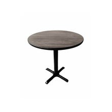 Modesto 24" Round Gray/Knotty Oak Dining-Height Dual-Sided Table Kit 29-1/4"H