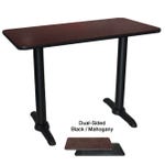 Modesto 30" x 60" Black/Mahogany 2 Column Bar-Height Dual-Sided Table Kit 42-1/4"H