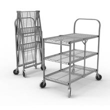 Luxor WSCC-3 3-Shelf 300 lb. Capacity Collapsible Wire Utility Cart