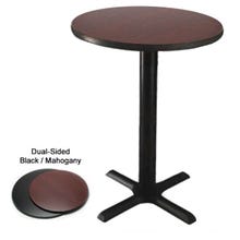 Modesto 30" Round Black/Mahogany Bar-Height Dual-Sided Table Kit 42-1/4"H