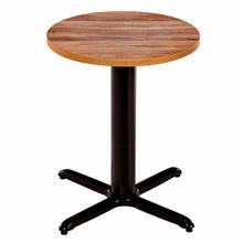 SKU DW4001K image 1 Modesto 24" Round Indoor/Outdoor Natural Wood Resin Dining-Height Table Kit 29-1/2"H