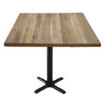 Modesto 24" Square Indoor/Outdoor Natural Wood Resin Bar Height Table Kit 42"H
