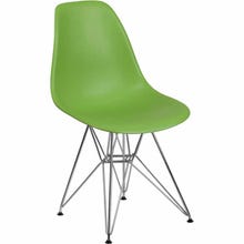 Flash Furniture FH-130-CPP1-GN-GG Green Plastic Accent Chair with Chrome Base