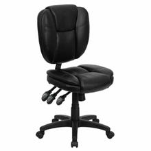 Flash Furniture GO-930F-BK-LEA-GG Black Blended Leather Swivel Task Chair