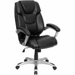 Flash Furniture GO-931H-BK-GG Black Blended Leather Swivel Office Chair