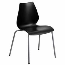 Flash Furniture RUT-288-BK-GG Chair Black Plastic Seat and Metal Frame
