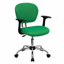 Flash Furniture H-2376-F-BRGRN-ARMS-GG Bright Green Upholstered Swivel Task Chair