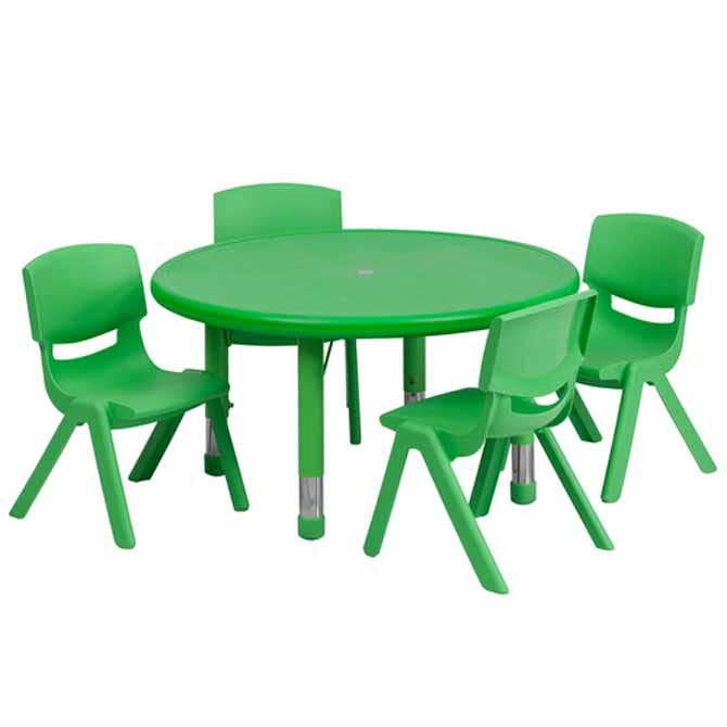 Flash Furniture YU YCX 0073 2 ROUND TBL GREEN E GG Green Preschool