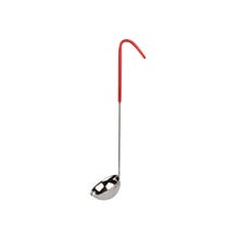 Thunder Group SLOL203 2 oz. 1-Piece Stainless Steel Ladle with Red Handle