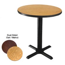 Modesto 24" Round Oak/Walnut Dining-Height Dual-Sided Table Kit 29-1/4"H