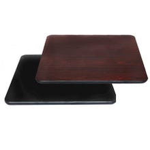 Modesto 30" x 42" Black/Mahogany Dual-Sided Table Top