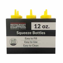 QY-0307002-Y 12 oz. Yellow Squeeze Bottle 6-Pack