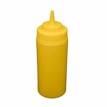 QY-0307005-Y 16 oz. Yellow Wide Mouth Squeeze Bottle 6-Pack