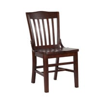Walnut Finish Wood School House Back Chair with Wood Seat 2-Pack