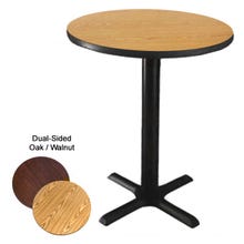 Modesto 24" Round Oak/Walnut Bar-Height Dual-Sided Table Kit 42-1/4"H