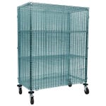 Sureshelf Mobile Green Epoxy Wire Security Cage Kit 24"D x 48"W x 67"H