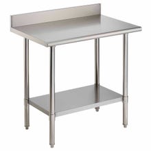 SKU PA7248 image 1 Sauber Select Heavy Duty All Stainless Steel Work Table with 4" Backsplash 48"W x 24"D x 36"H