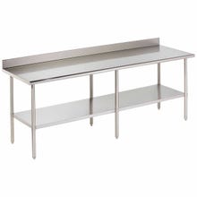 Sauber Select Heavy Duty All Stainless Steel Work Table with 4" Backsplash 96"W x 30"D x 36"H