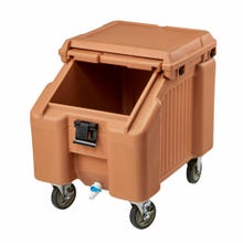 Cambro Slidinglid Ics100L157 100 Lb. Coffee Beige Mobile Ice Caddy