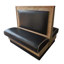 Atlanta Booth and Chair WBSS-D42100 Double Wood Framed Upholstered Booth  43"L x  46"W  x 42"H 