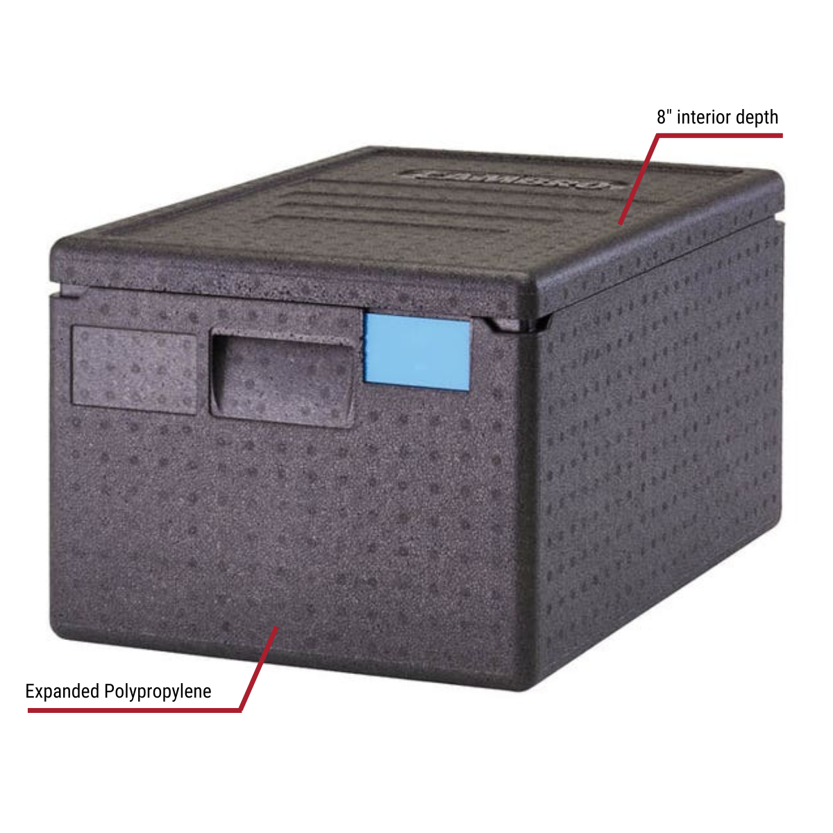 Cambro EPP180SW110 Cam GoBox Top Loader 8" Deep With Callouts to *" Interior Depth And Expanded Polypropylene