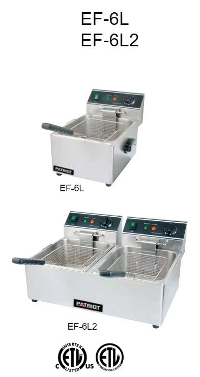 Patriot EF6L 15 lb. Light Duty 120V Electric Countertop Fryer 11-3/4W