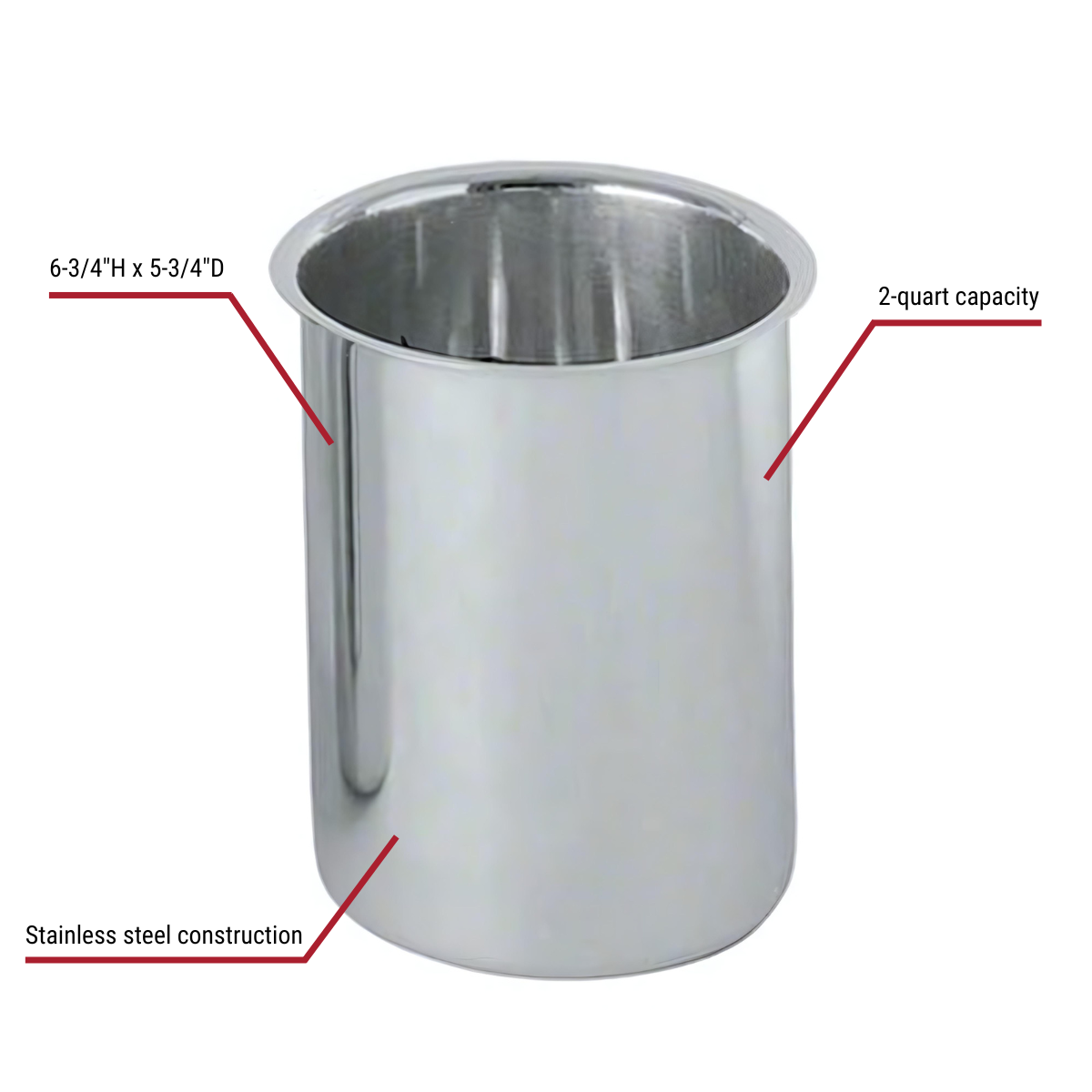 2-Quart Stainless Steel Bain Marie Pot