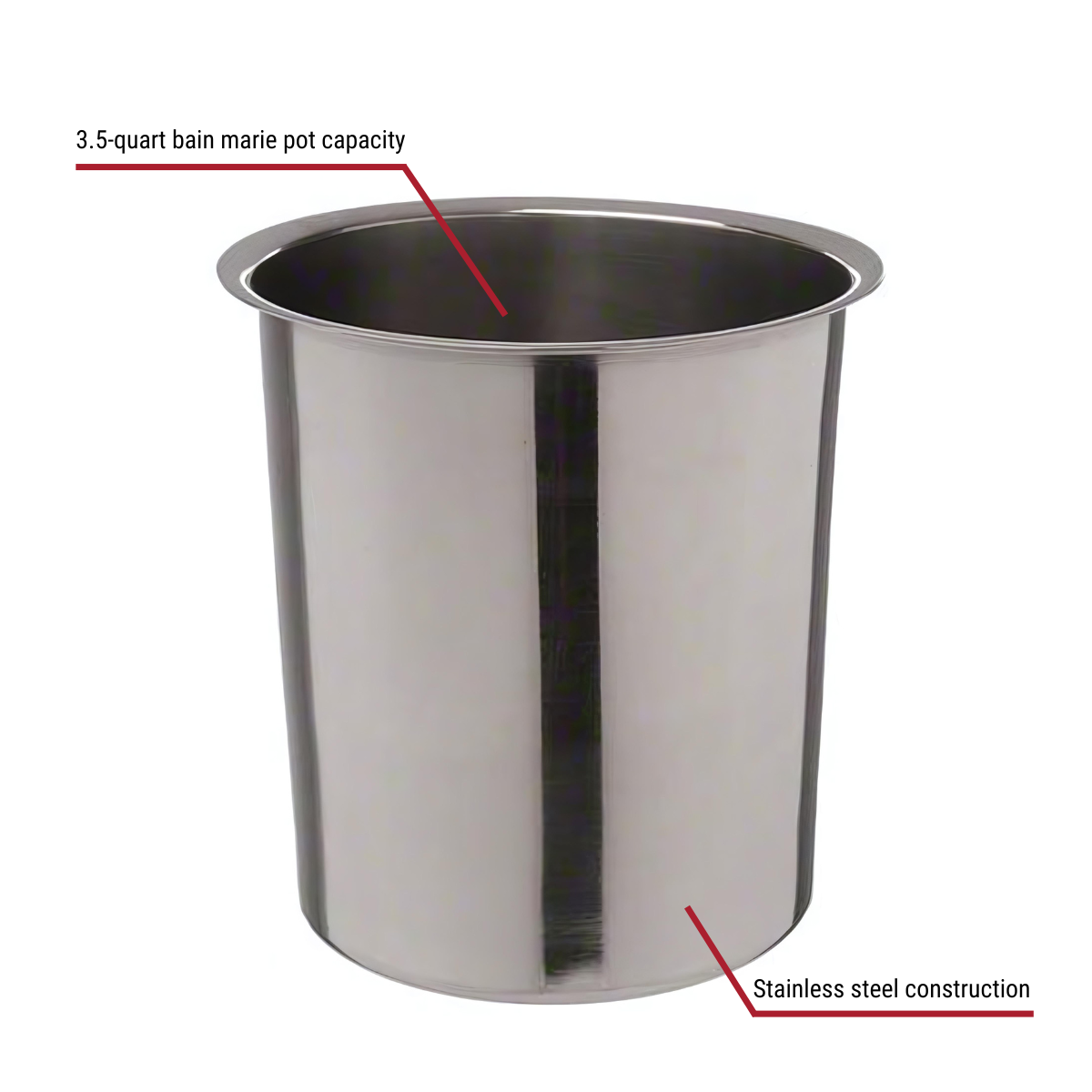 3.5-Quart Stainless Steel Bain Marie Pot