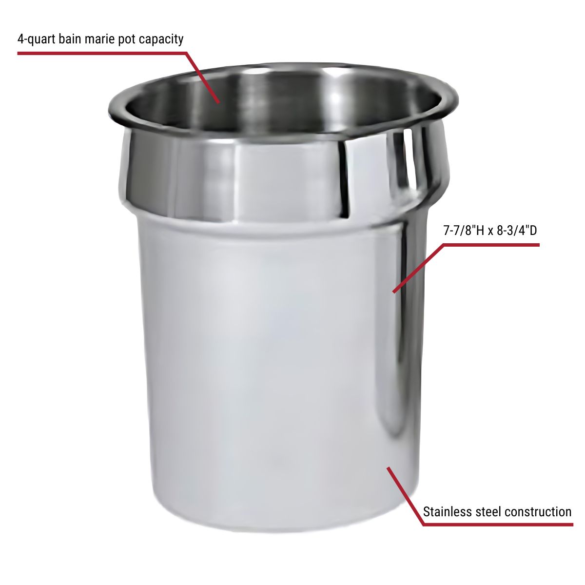 Winco 4-Quart Stainless Steel Vegetable Inset Pan