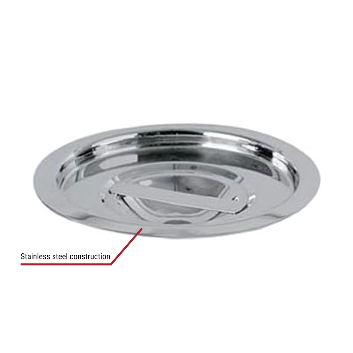 Winco Cover for 6-Quart Stainless Steel Bain Marie Pot With Callouts to Stainless Steel Construction