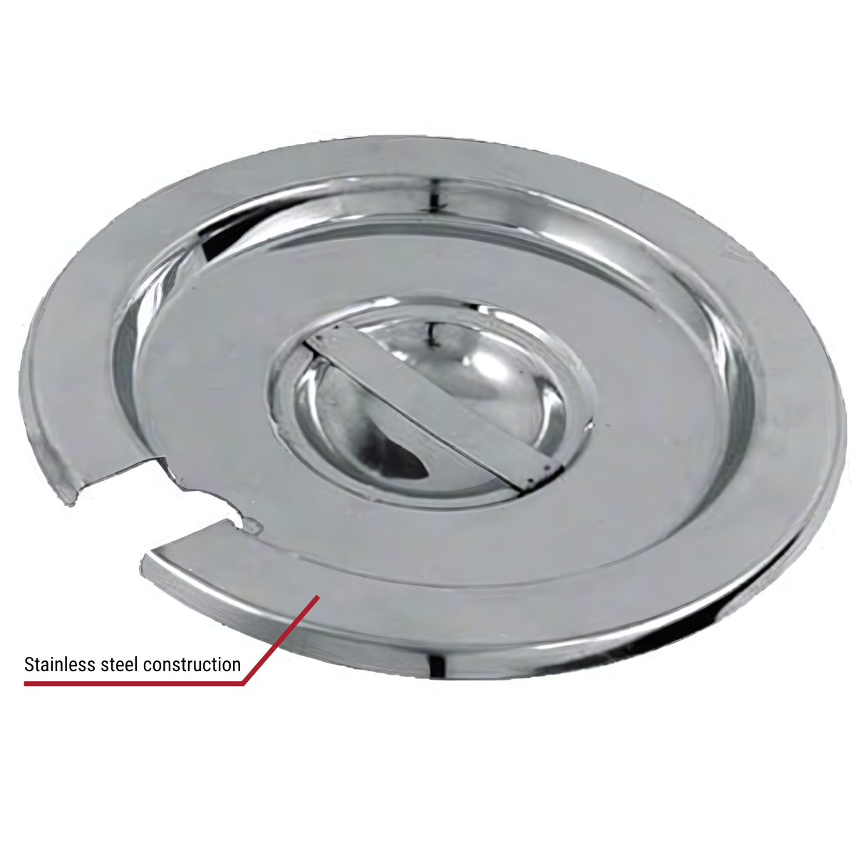 Winco Slotted Cover for 7-Quart Stainless Steel Vegetable Inset Pan With Callout to Stainless Steel
