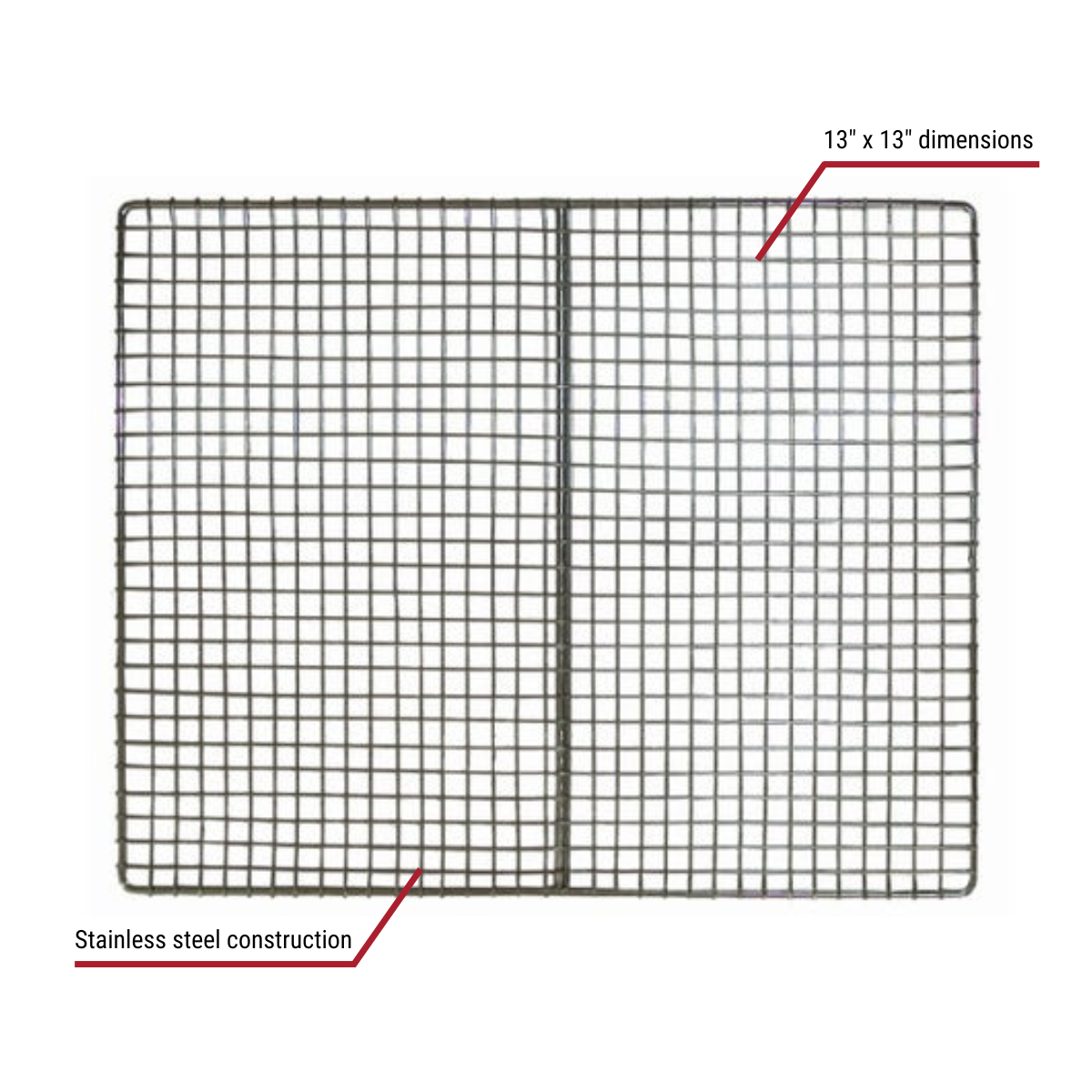 Winco Stainless Steel Fryer Screen 13" x 13"