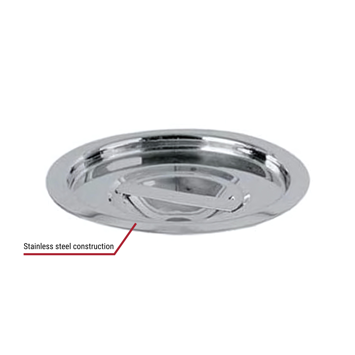 Winco Cover for 2-Quart Stainless Steel Bain Marie Pot