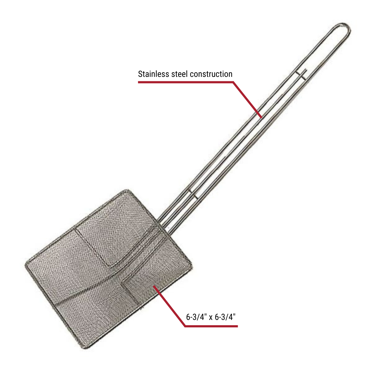 SKM-SQF 6-3/4" Square Fine Mesh Skimmer