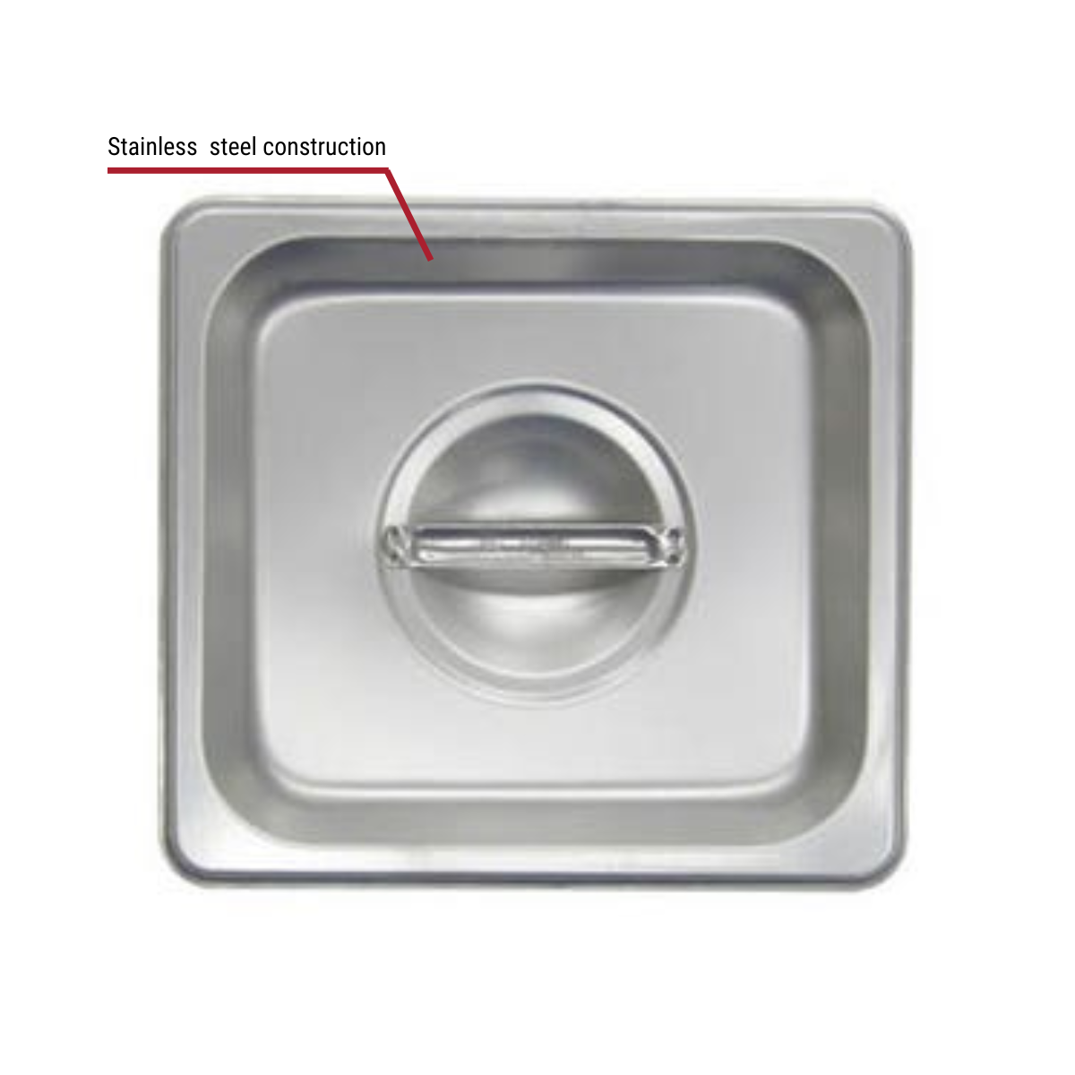 Solid Cover for 1/6-Size Stainless Steel Food Pan