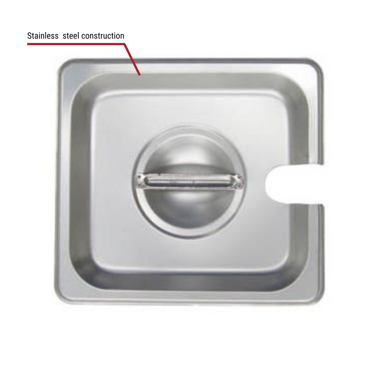 Slotted Cover for 1/6-Size Stainless Steel Food Pan