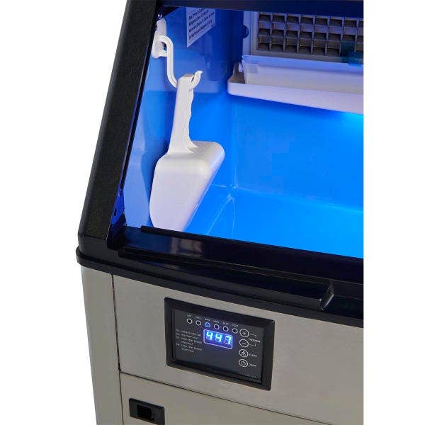 Berg BIM-160F 160 lb. Undercounter Full Dice Air Cooled Ice Machine with 80 lb. Bin 26"W