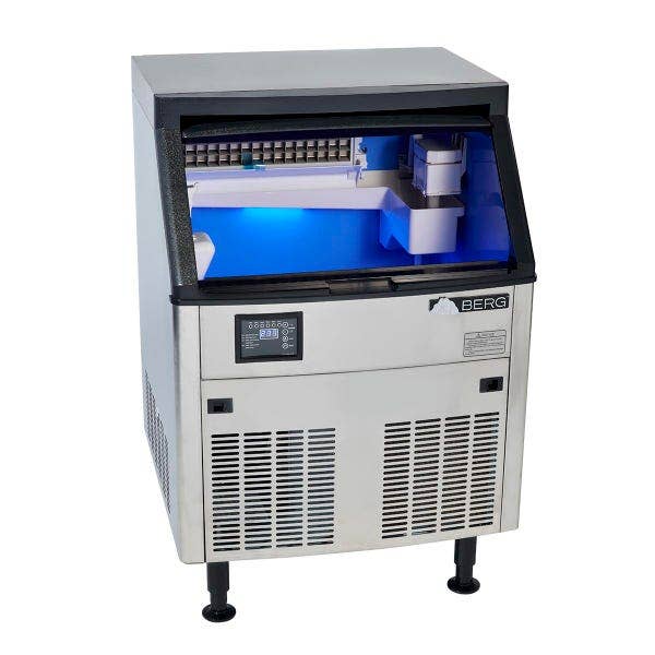 Berg BIM-160F 160 lb. Undercounter Full Dice Air Cooled Ice Machine with 80 lb. Bin 26"W