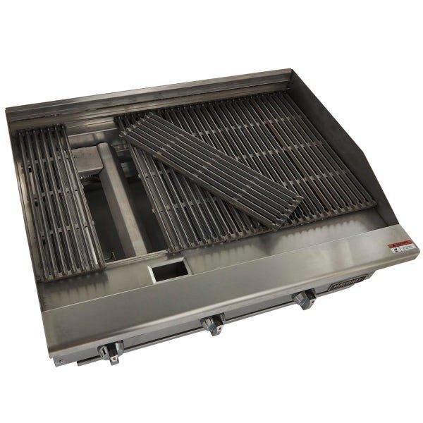 Top View of Grates on Patriot PT-CB36-M 90,000 BTU Gas Radiant Charbroiler 36"W