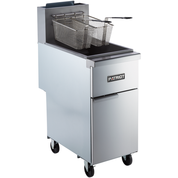 Patriot PT-F3-NG 35 - 40 lb. Natural Gas Fryer with Stainless Steel Pot  15-1/2W