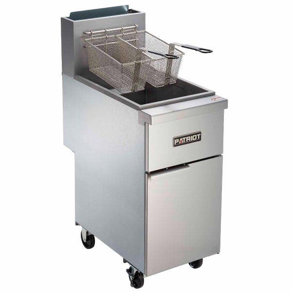 Patriot PT-F4-NG 45-50 lb. Natural Gas Fryer with Stainless Steel Pot 15-1/2"W