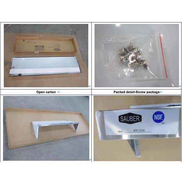 Sauber Stainless Steel Wall Shelf 12"D x 72"W Parts