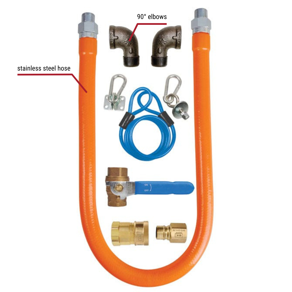 Sauber 3/4" x 36" Quick Disconnect Gas Hose with Installation Kit